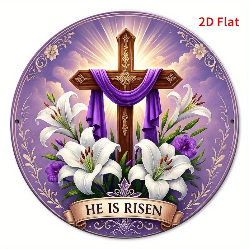 20CM 1PCS 2D Christianity Cross Wooden Disc Furniture Hanging Wall Decoration Church Decoration Easter Decoration Gift Faith