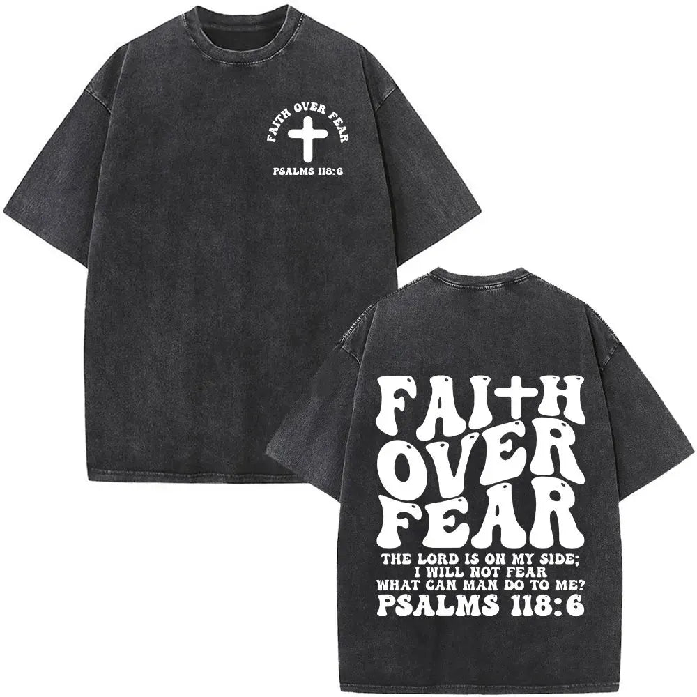 Christian Jesus Forgive Them Father Bible Vintage Washed T-shirts Men's Women Gothic Fashion Oversized T Shirts Tops Streetwear