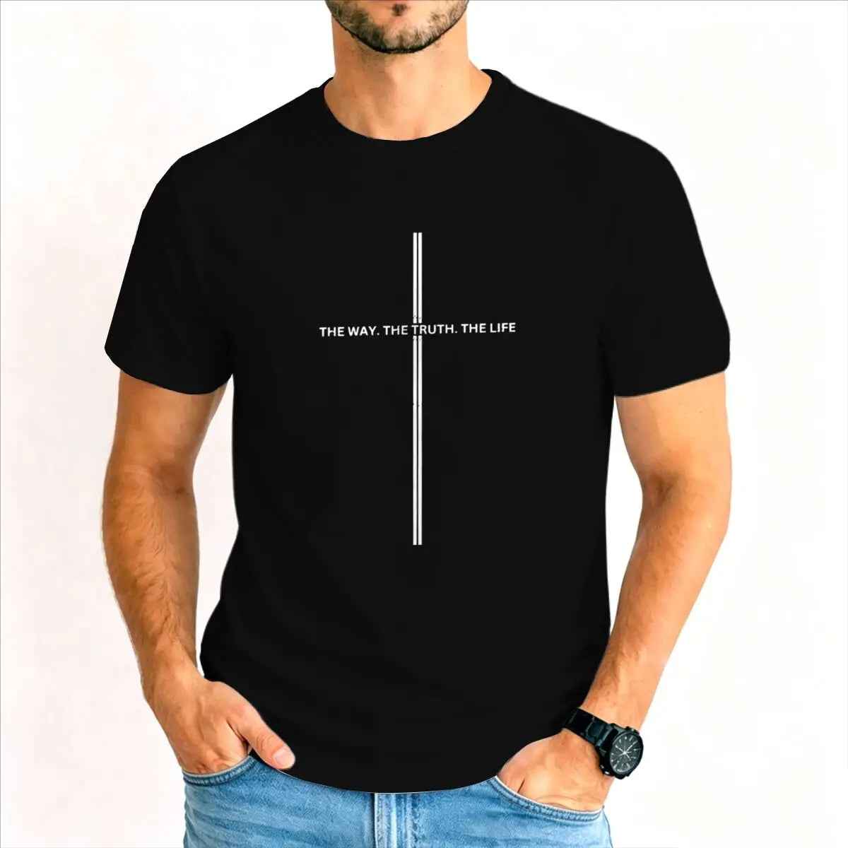 Christianity Jesus Men Women T-Shirts The Way The Truth The Life Luminous Style T-Shirt Unisex Bible Verses Christian Gift Tee