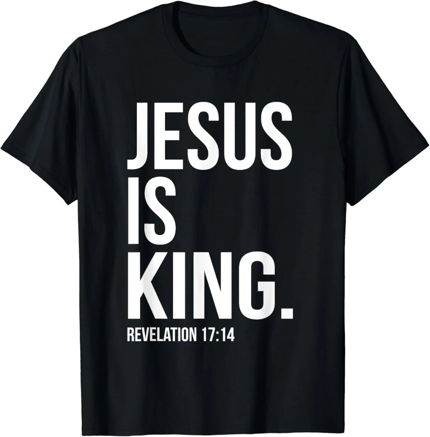 Christian Jesus Is King Design Crown T-Shirt Street Casual Couple Clothes T Shirts for Men Camisetas Streetwear