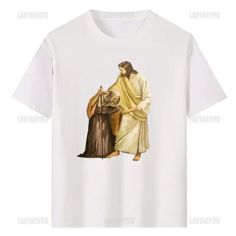 Jesus Christ Pantocrator Icon Sinai Orthodox Christian Man Gift Printed T-Shirt Summer Women Short Sleeve O-Neck Unisex T Shirt