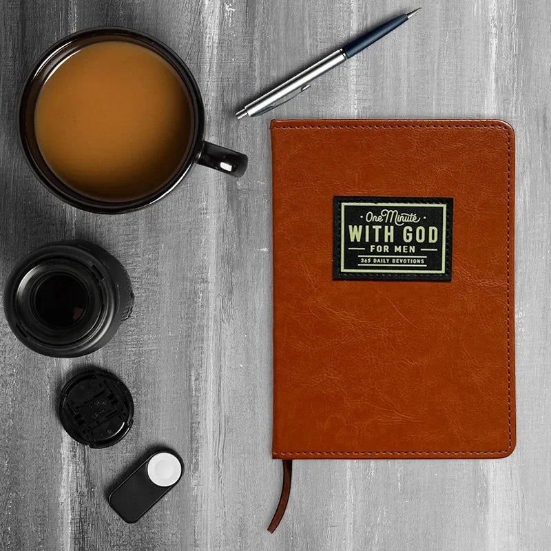 One Minute with God for Men Leather Prayer Journal 365 Daily Devotions Bible Study Diary Christian Gift