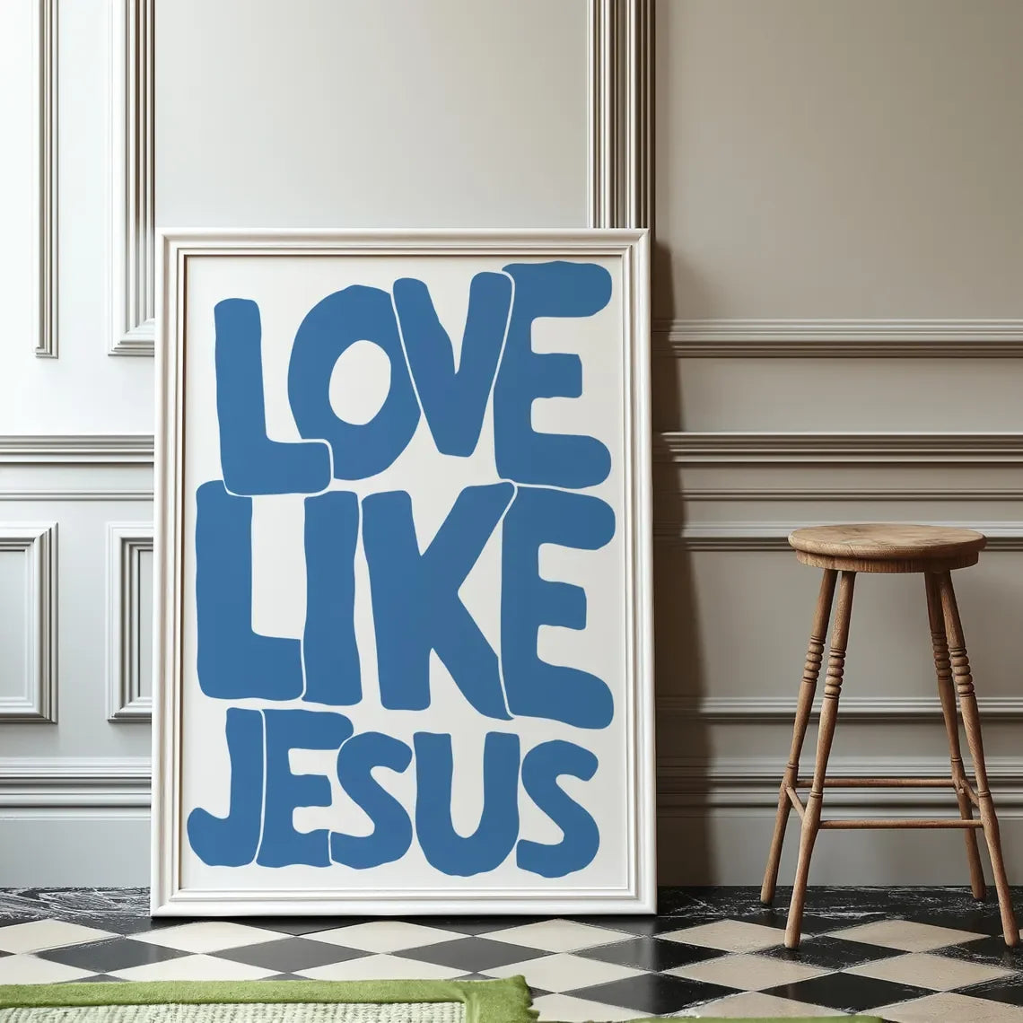 Modern Christian Wall Decor, Love Like Jesus Christian Poster Retro Christian WallArt, Christian Gifts Digital Art, Printable de