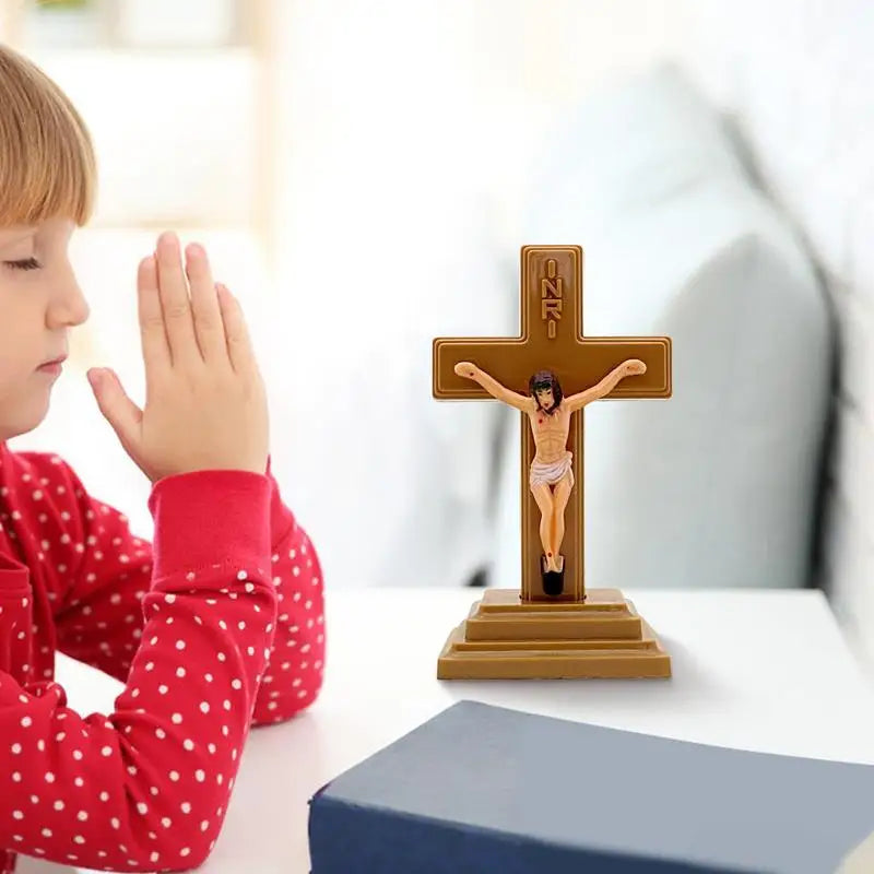 Church Relics Jesus On The Stand Cross Wall Crucifix Antique Home Chapel Decor Church Tabletop Decoration