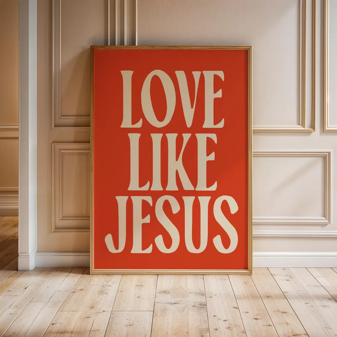 Modern Christian Wall Decor, Love Like Jesus Christian Poster Retro Christian WallArt, Christian Gifts Digital Art, Printable de