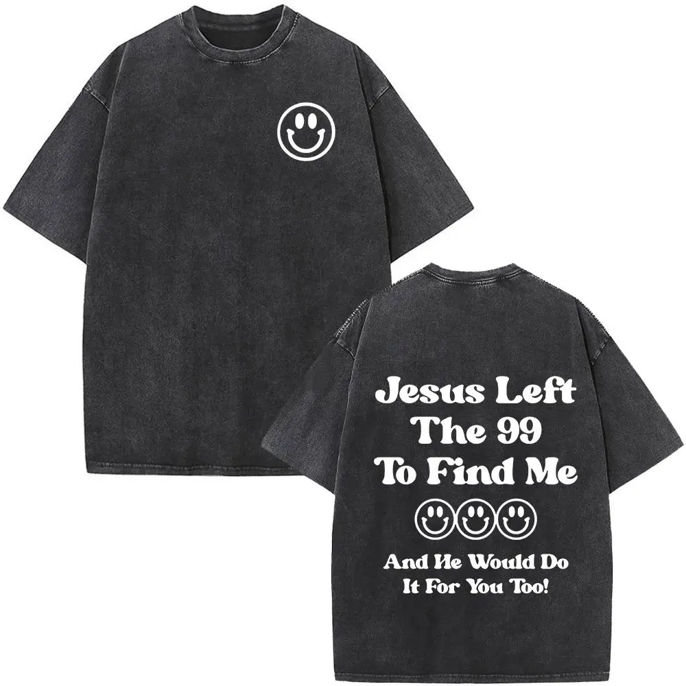 Jesus Is King Christian Religious Bible Vintage Washed T-shirt Men Women Cotton Casual Short Sleeve Oversized T Shirt Streetwear