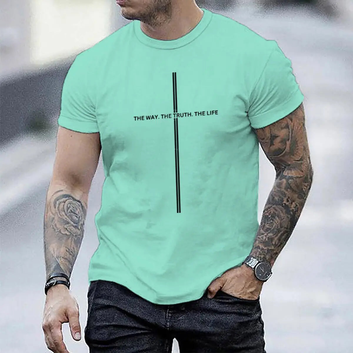 Christianity Jesus Men Women T-Shirts The Way The Truth The Life Luminous Style T-Shirt Unisex Bible Verses Christian Gift Tee