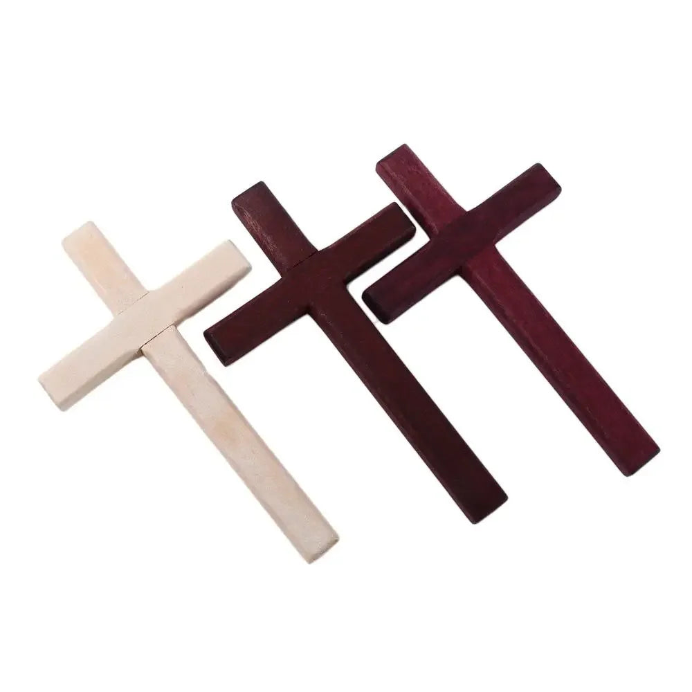 1PC Creative Christian Wooden Cross 12cm Hanging Wall Large Long Crucifix Two Color for Home Decoration