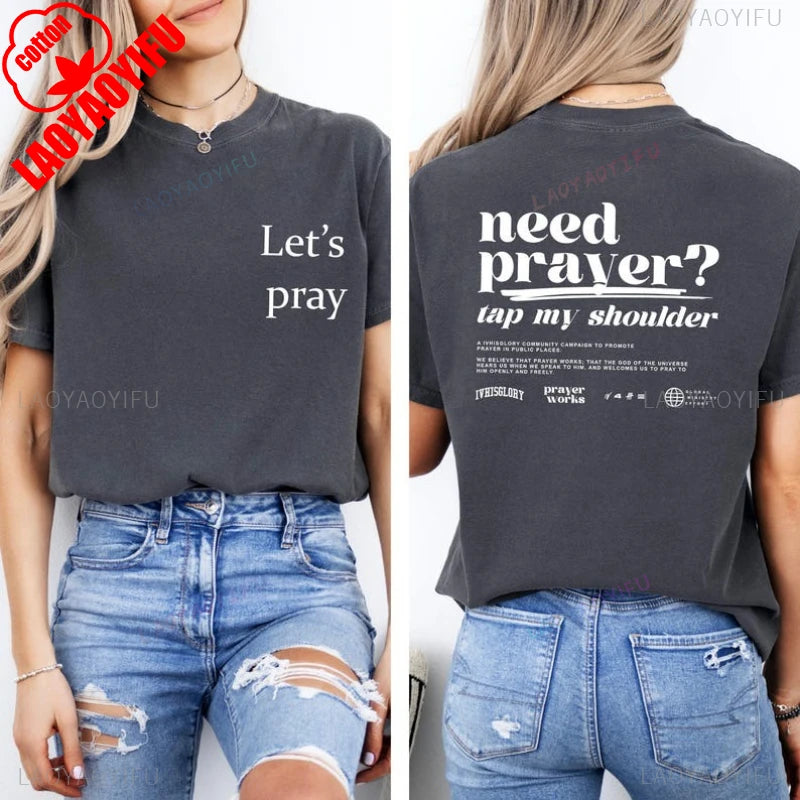 Need Prayer Tap My Shoulder Faith Based Jesus Apparel Christian Tshirt Encouragement Heb 4:16 Bible Verse Tee Jesus Gift Unisex