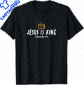 Christian Jesus Is King Design Crown T-Shirt Street Casual Couple Clothes T Shirts for Men Camisetas Streetwear