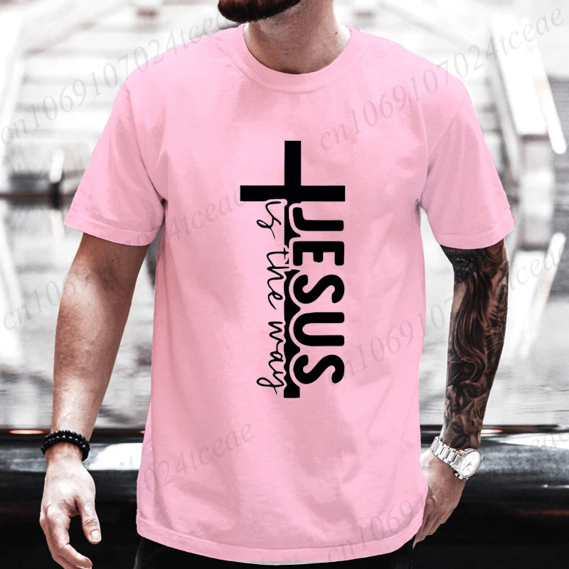 Jesus Funny Printed Men's T-Shirt Clothes Oversized Minimalist Jesus Graphic Tee Shirts for Women Tops Tees Hip Hop Streetwear