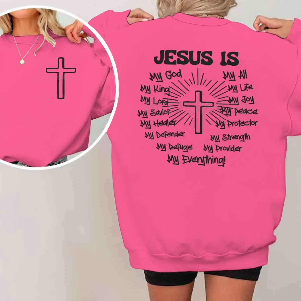 Jesus Is My King Men's Women's Clothing Gift for Christian Street Style Sweatshirt Unisex Jesus Religious Believe Sweater