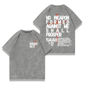 No Weapon Christian Washed T-Shirt, Jesus Jesus Easter  Christian Apparel Streetwear Gym Menswear Oversized Top Men or Women
