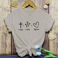 Fashion Christianity Jesus 1 Cross 3 Nails 4 Given Print T-Shirt Girl T Shirt Soft Print Top Women Tee Clothing Casual O-Neck