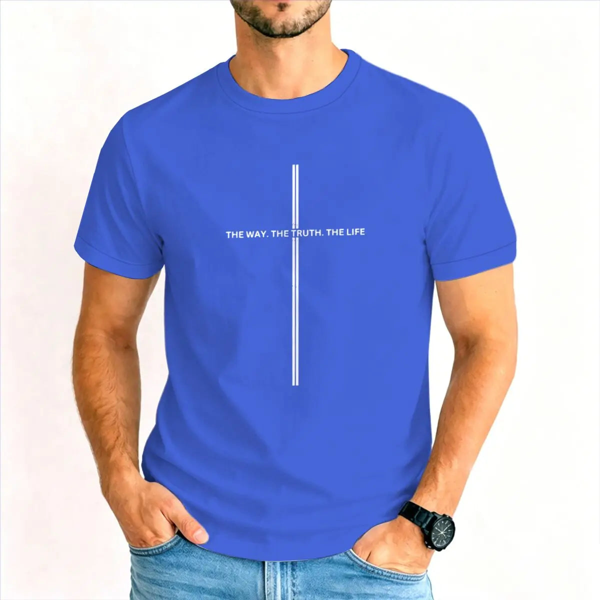 Christianity Jesus Men Women T-Shirts The Way The Truth The Life Luminous Style T-Shirt Unisex Bible Verses Christian Gift Tee