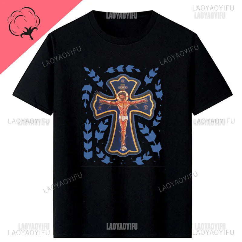 Jesus Christ Pantocrator Icon Sinai Orthodox Christian Man Gift Printed T-Shirt Summer Women Short Sleeve O-Neck Unisex T Shirt