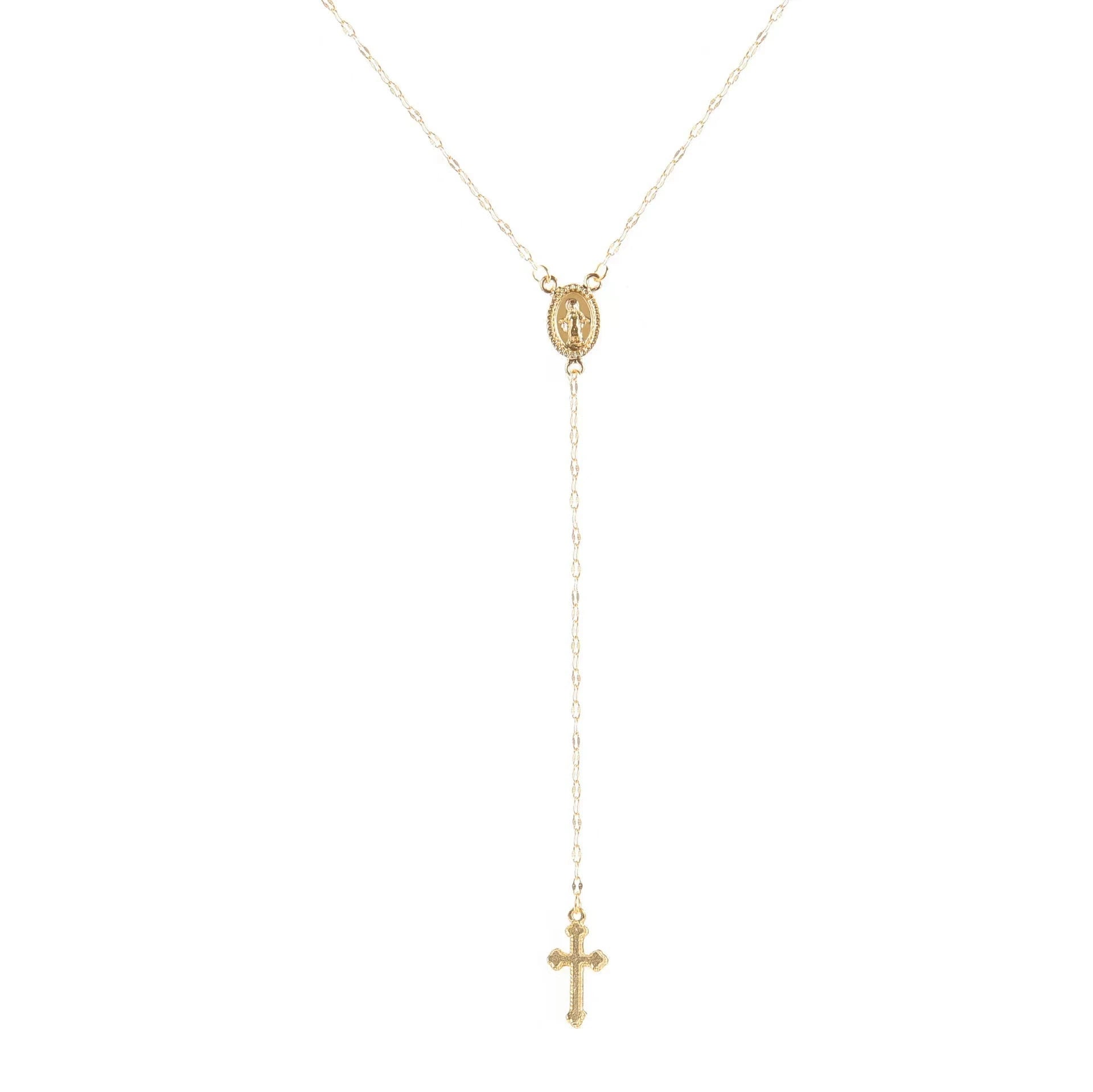 Fashion Christian Cross Necklace For Women Religious Rosary Pendant Gold Silver Color Chain Choker Female Jewelry Accessories