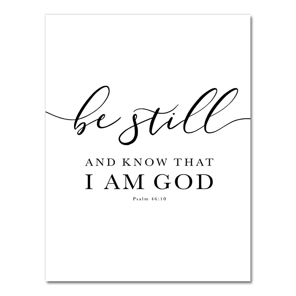 Christian Bible Verse Quote Posters and Prints Black White Wall Pictures Scripture Christ Wall Art Canvas Painting Home Decor