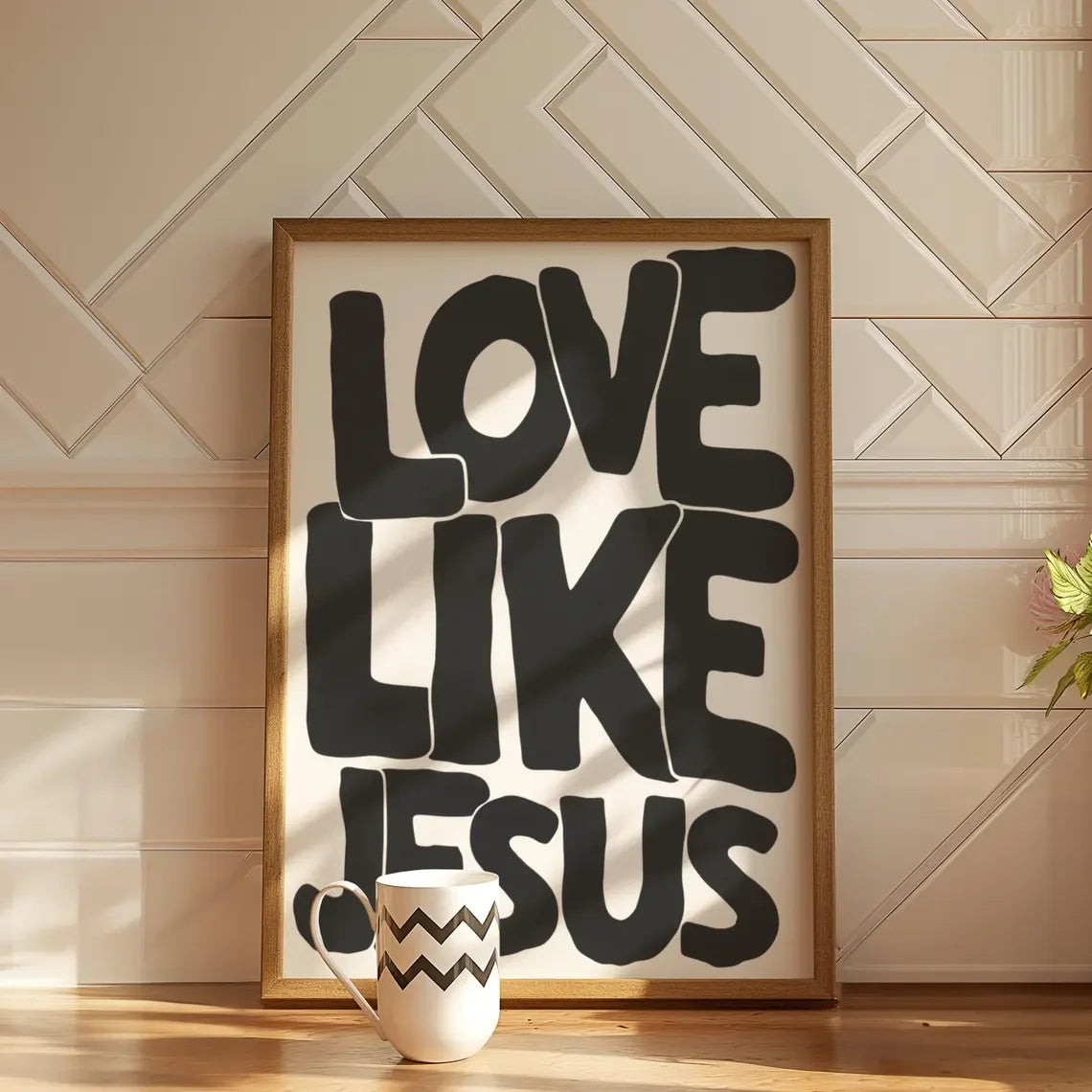 Modern Christian Wall Decor, Love Like Jesus Christian Poster Retro Christian WallArt, Christian Gifts Digital Art, Printable de