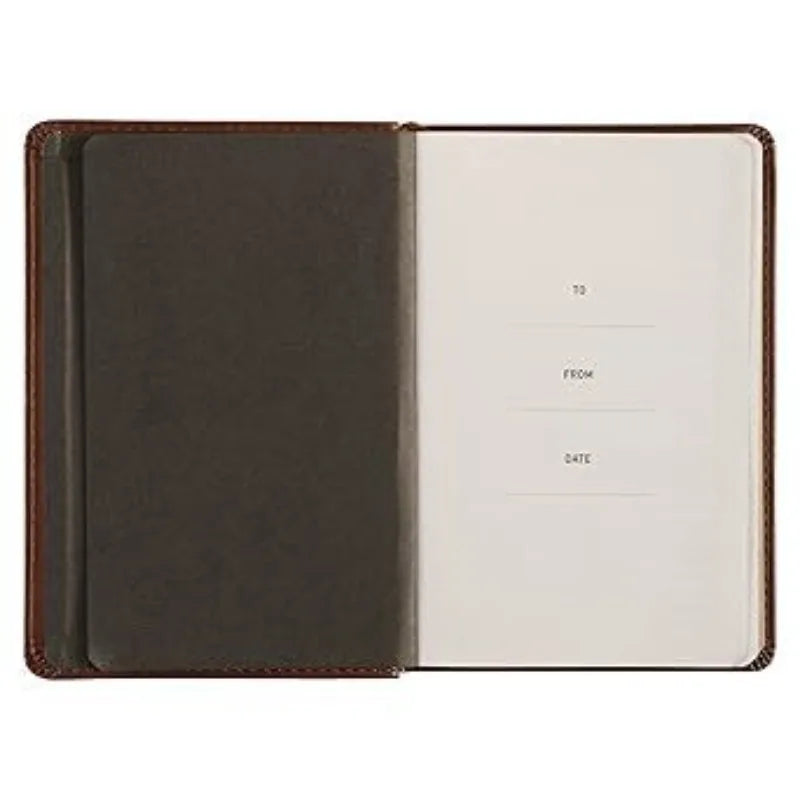 One Minute With God Daily Prayer Book for Men, 365-Day Brown Leather Devotional Journal, Christian Gift for Fathers & Brothers