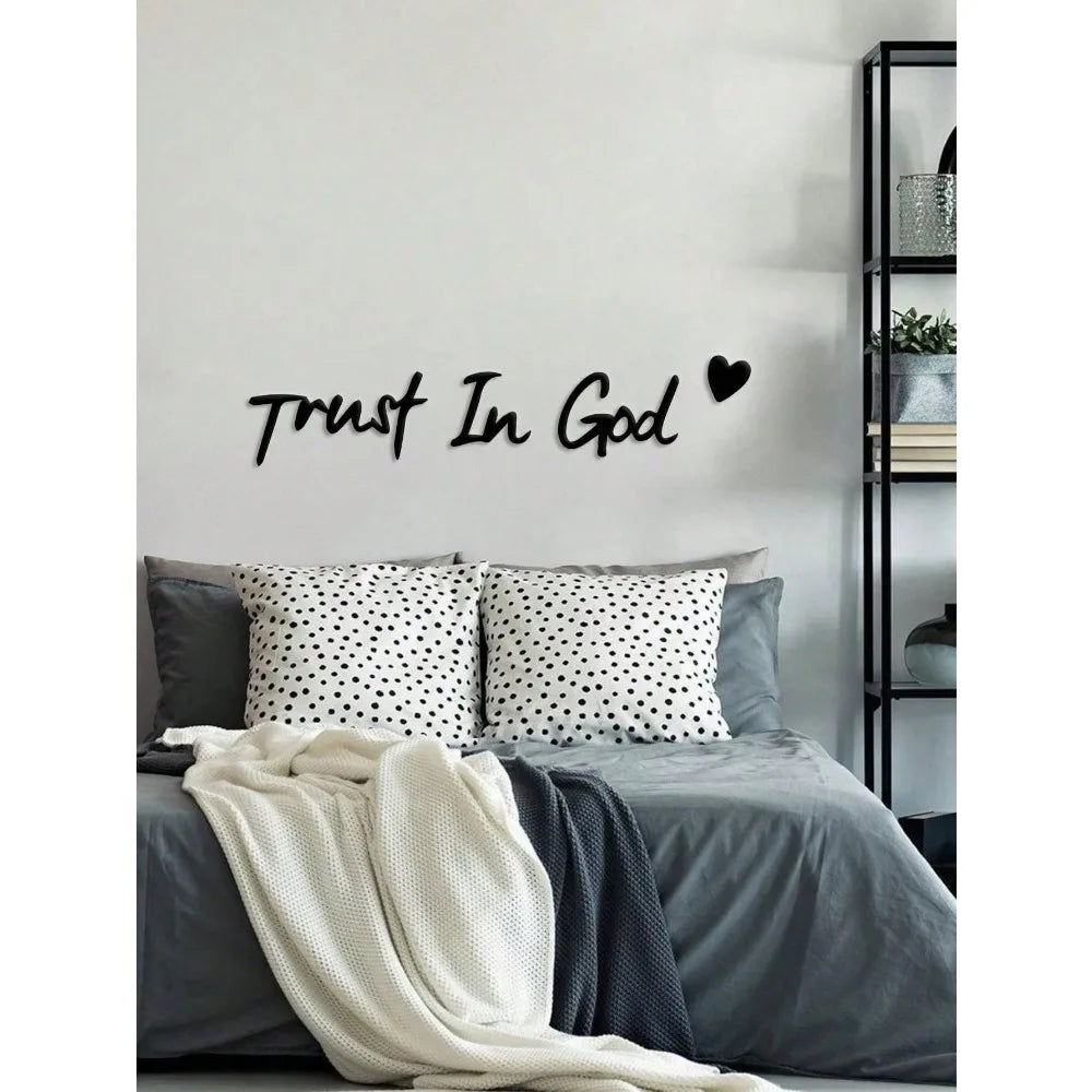 3pc Inspiring "Trust In God" Metal Decor - Christian Faith Wall Art, Novelty Housewarming Gift 2024/2025