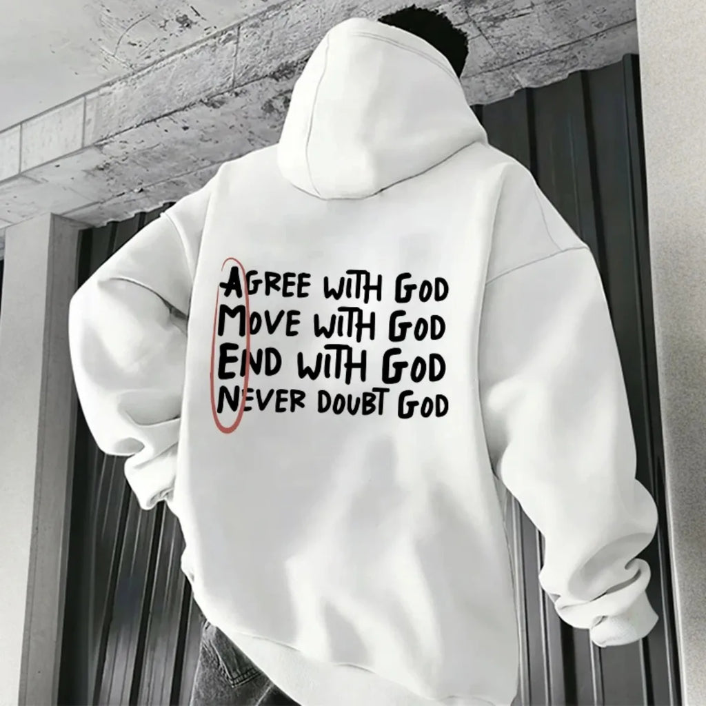2026 Hot Sale Christian God Printed Hoodie for Men High Quality Hooded Long Sleeved Top All Season Daily Casual Fashion Pullover