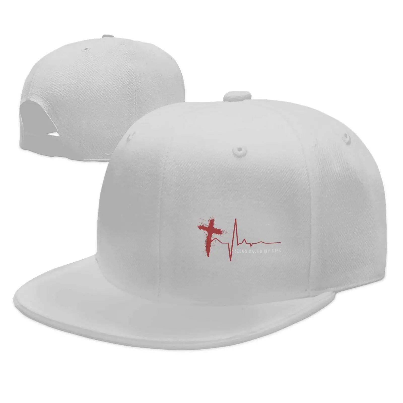 Christian Jesus Saved My Life Cross Snapback Hats for Men Baseball Cap Adjustable Flat Bill Trucker Dad Gift,Husband,Boy Friend