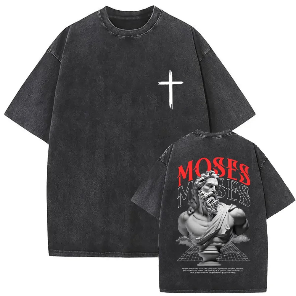 Christian Religious Jesus Forgive Them Father Vintage Washed T-shirt Men Women Gothic Rock Oversized T Shirts Tops Streetwear