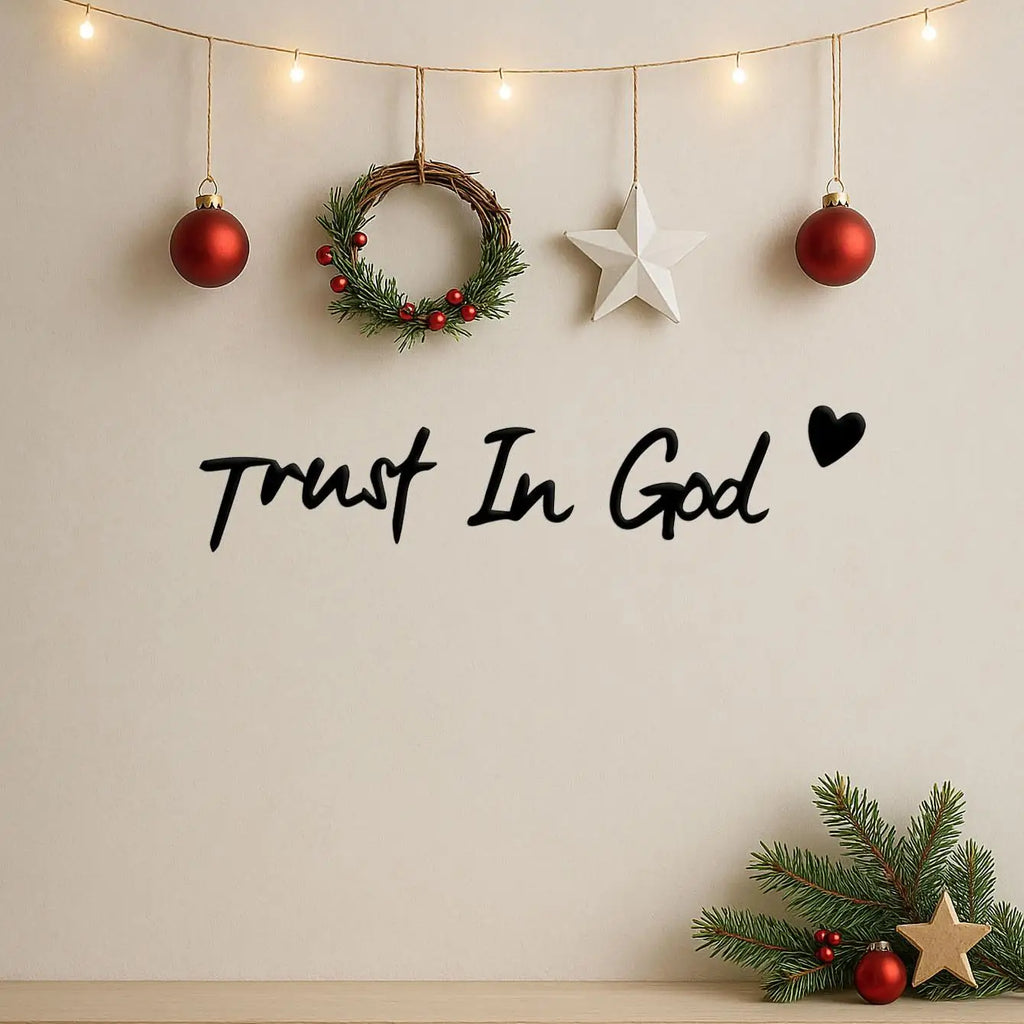 3pc Inspiring "Trust In God" Metal Decor - Christian Faith Wall Art, Novelty Housewarming Gift 2024/2025