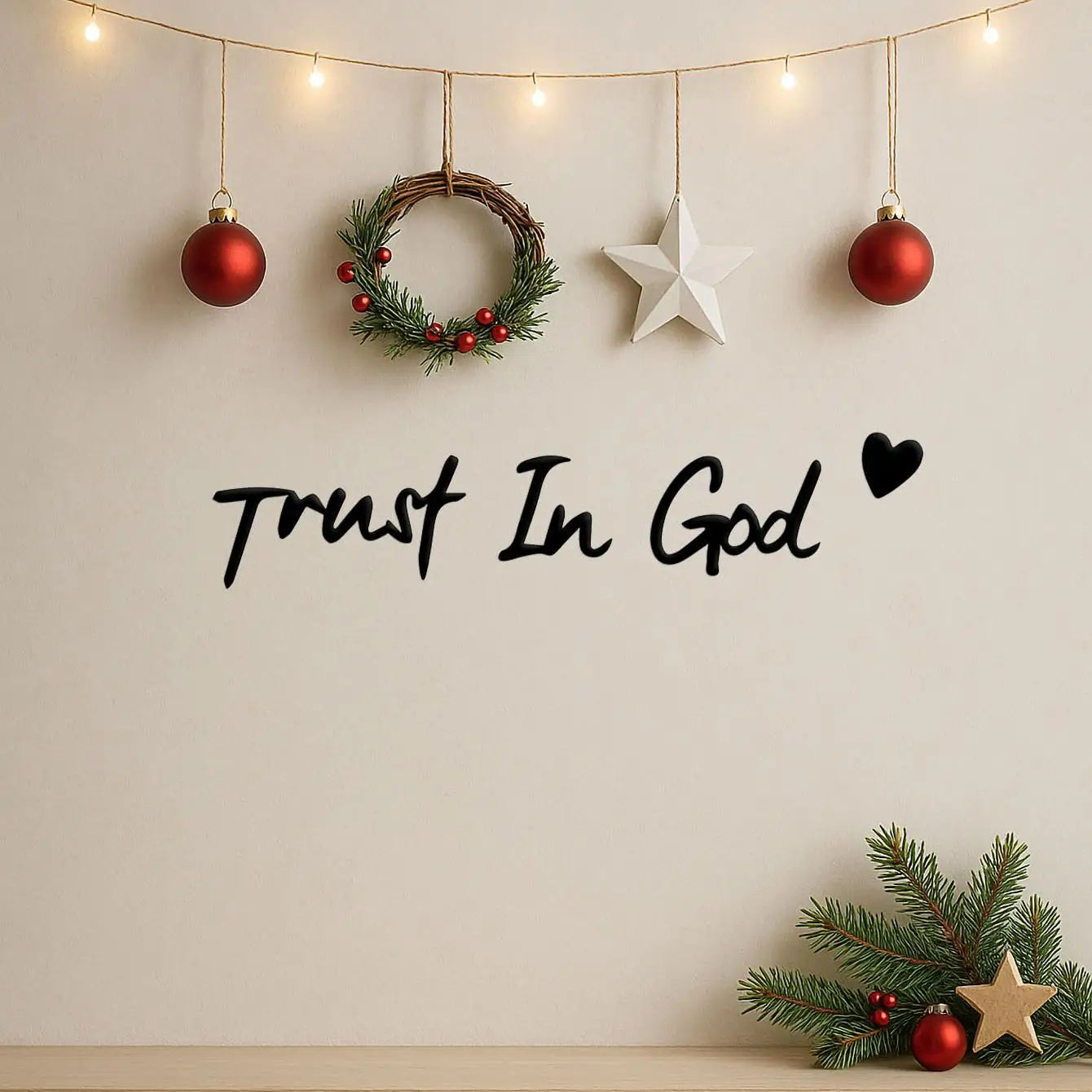 3pc Inspiring "Trust In God" Metal Decor - Christian Faith Wall Art, Novelty Housewarming Gift 2024/2025