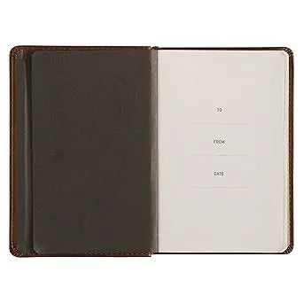 One Minute With God Daily Prayer Book for Men, 365-Day Brown Leather Devotional Journal, Christian Gift for Fathers & Brothers