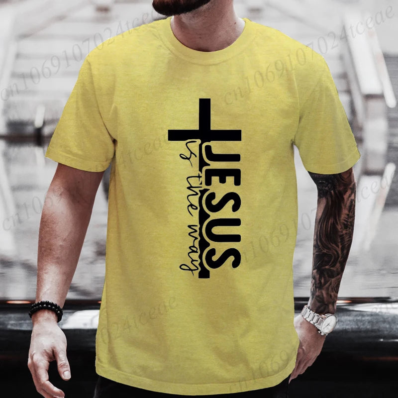 Jesus Funny Printed Men's T-Shirt Clothes Oversized Minimalist Jesus Graphic Tee Shirts for Women Tops Tees Hip Hop Streetwear