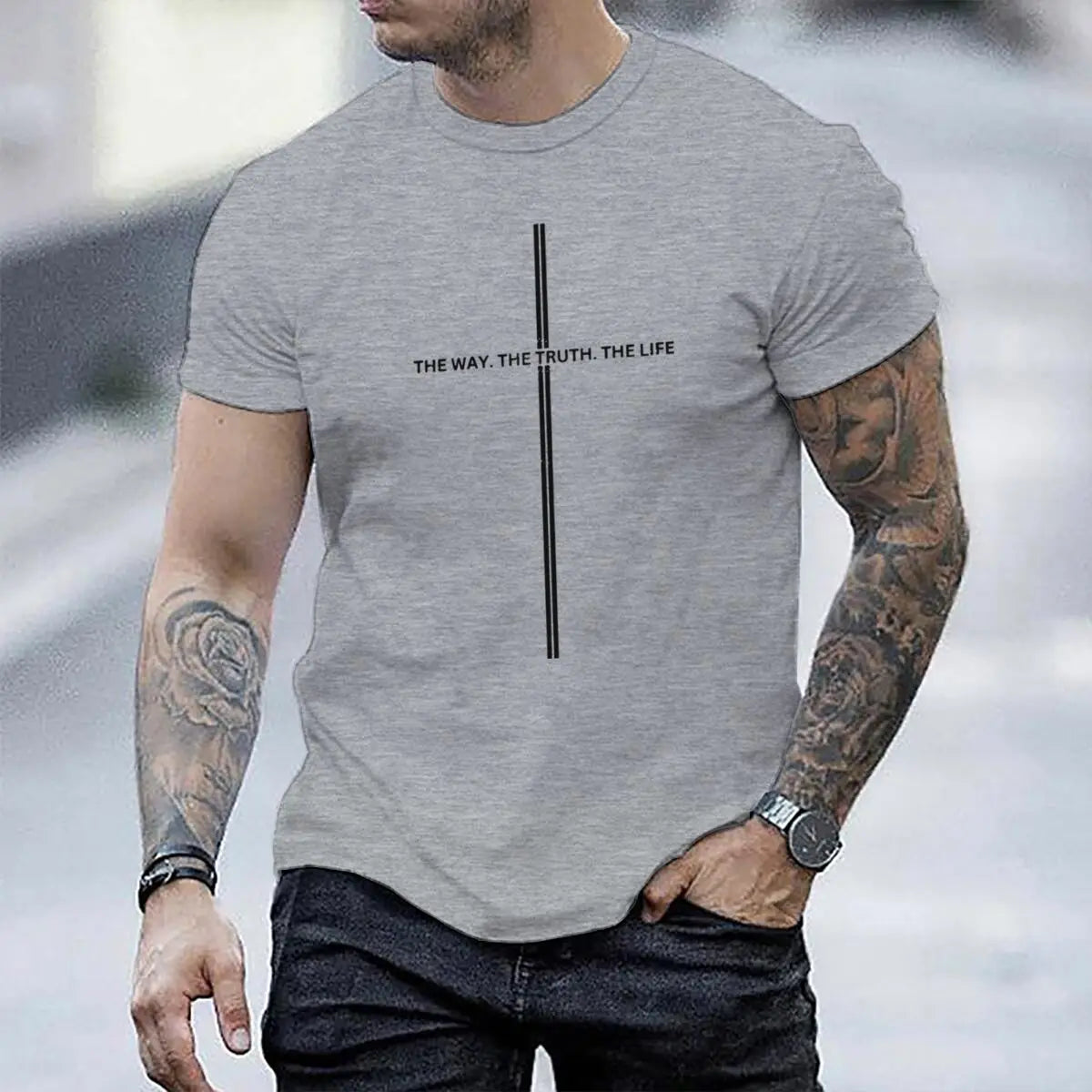 Christianity Jesus Men Women T-Shirts The Way The Truth The Life Luminous Style T-Shirt Unisex Bible Verses Christian Gift Tee