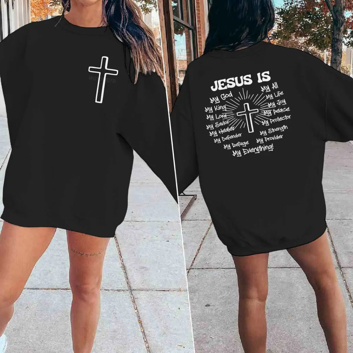 Jesus Is My King Men's Women's Clothing Gift for Christian Street Style Sweatshirt Unisex Jesus Religious Believe Sweater