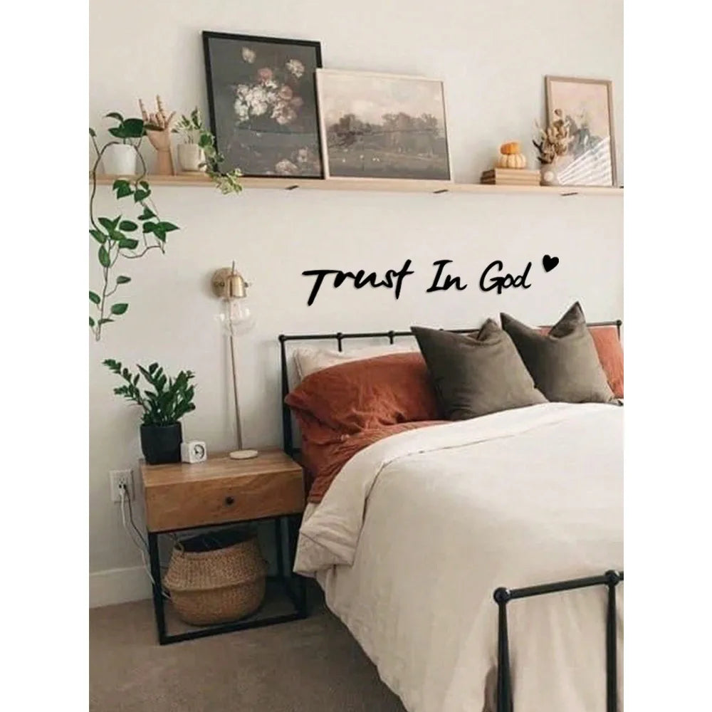 3pc Inspiring "Trust In God" Metal Decor - Christian Faith Wall Art, Novelty Housewarming Gift 2024/2025