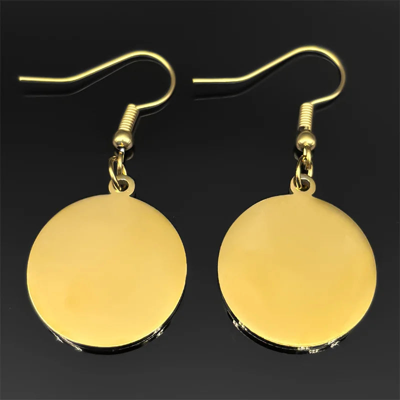 Christian Bible Cross Earrings for Women Stainless Steel Pendant Gold Silver Color Prayer Drop Earrings Jewelry pendientes mujer