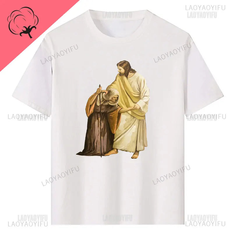 Jesus Christ Pantocrator Icon Sinai Orthodox Christian Man Gift Printed T-Shirt Summer Women Short Sleeve O-Neck Unisex T Shirt