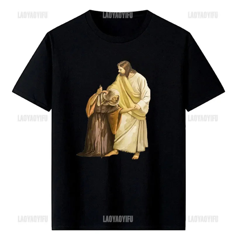 Jesus Christ Pantocrator Icon Sinai Orthodox Christian Man Gift Printed T-Shirt Summer Women Short Sleeve O-Neck Unisex T Shirt