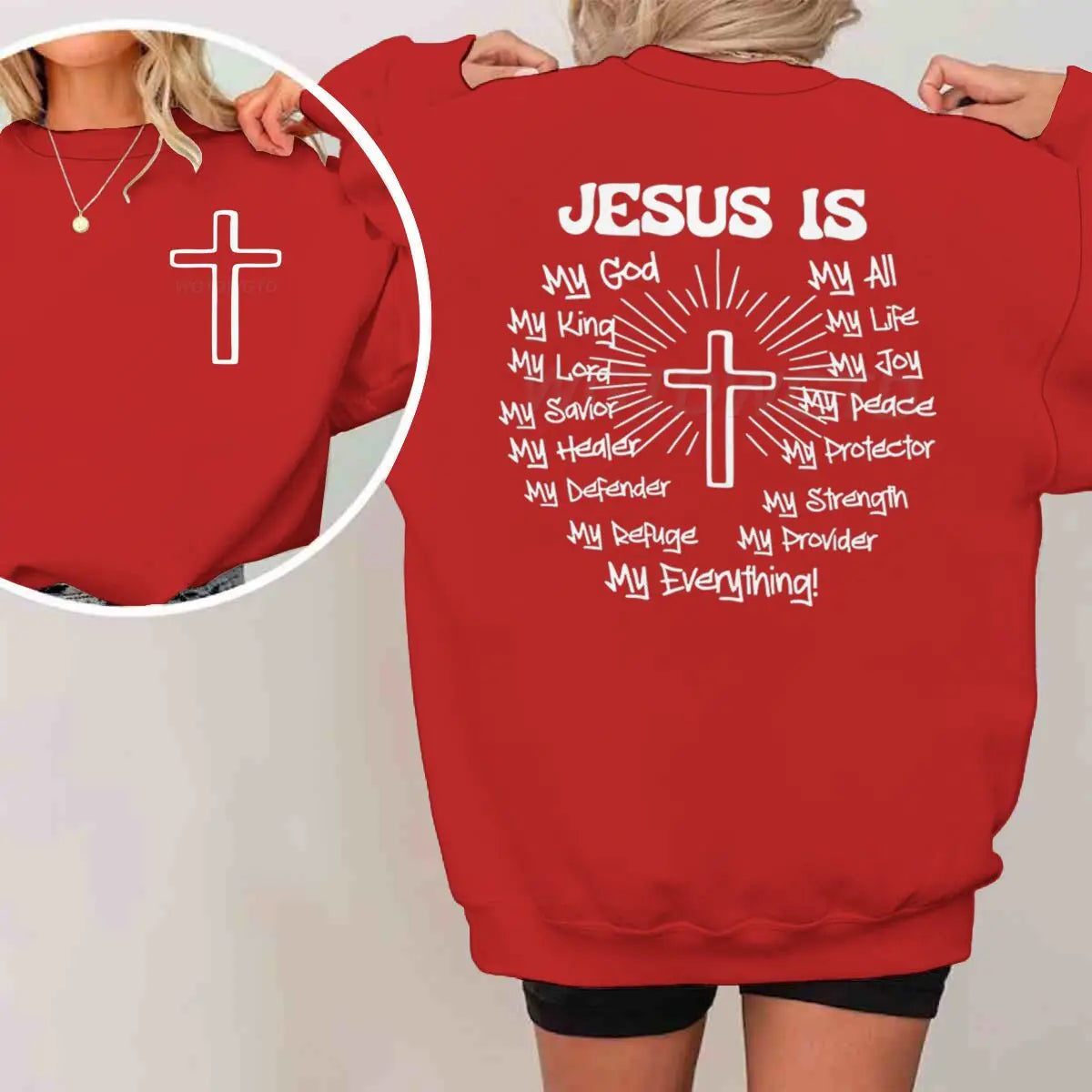 Jesus Is My King Men's Women's Clothing Gift for Christian Street Style Sweatshirt Unisex Jesus Religious Believe Sweater