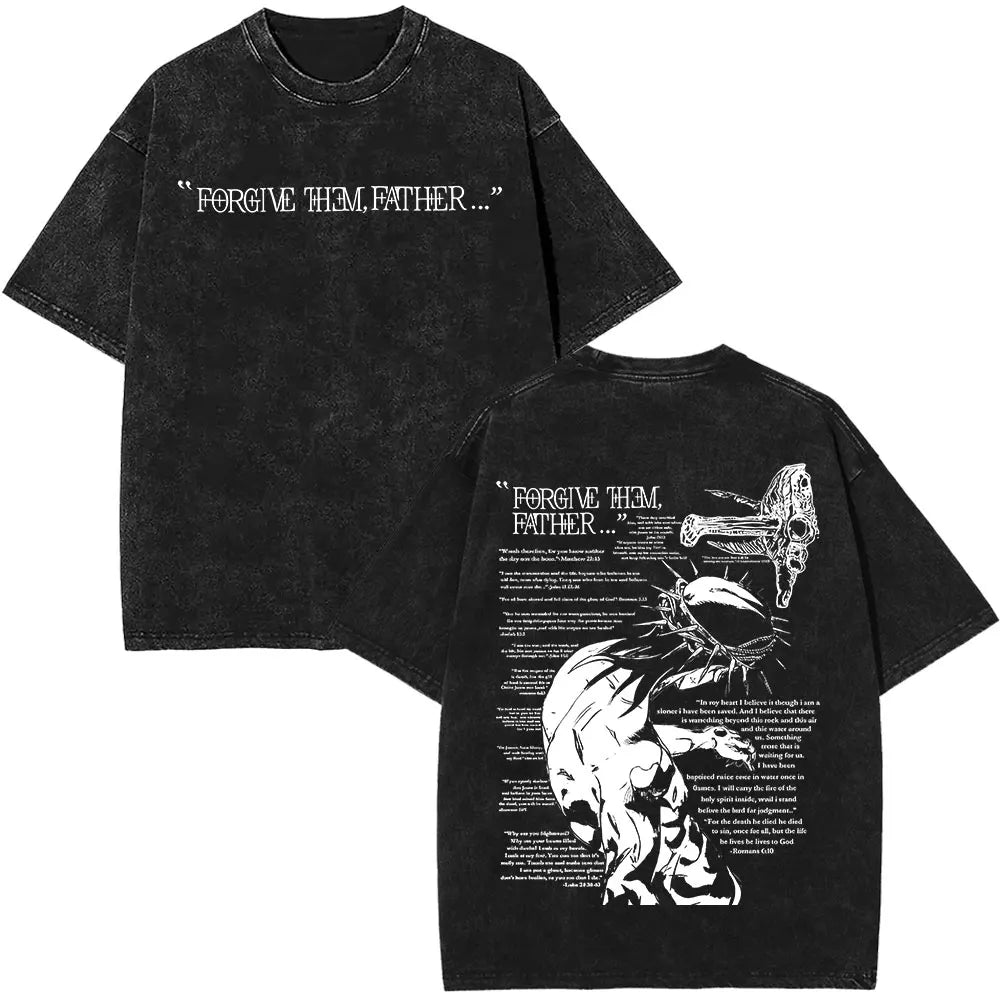 Jesus Is King Christian Religious Bible Vintage Washed T-shirt Men Women Cotton Casual Short Sleeve Oversized T Shirt Streetwear