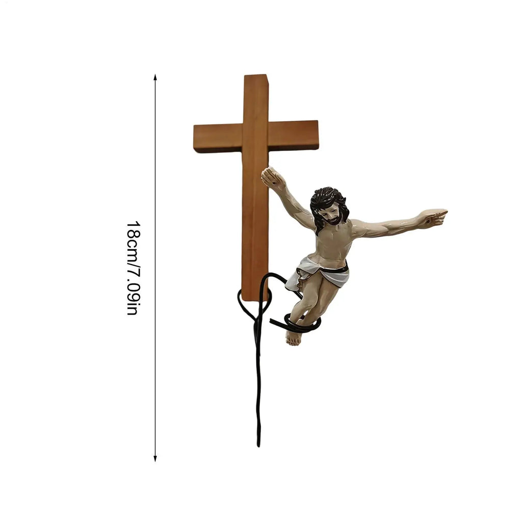 Jumping Jesus Wall Decor Humorous Religious Statue Jesus Decor for Christian Easter Home Living Room Bedroom Farmhouse Indoor
