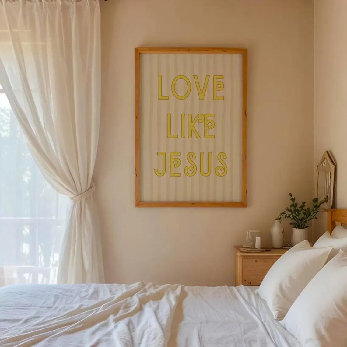 Modern Christian Wall Decor, Love Like Jesus Christian Poster Retro Christian WallArt, Christian Gifts Digital Art, Printable de