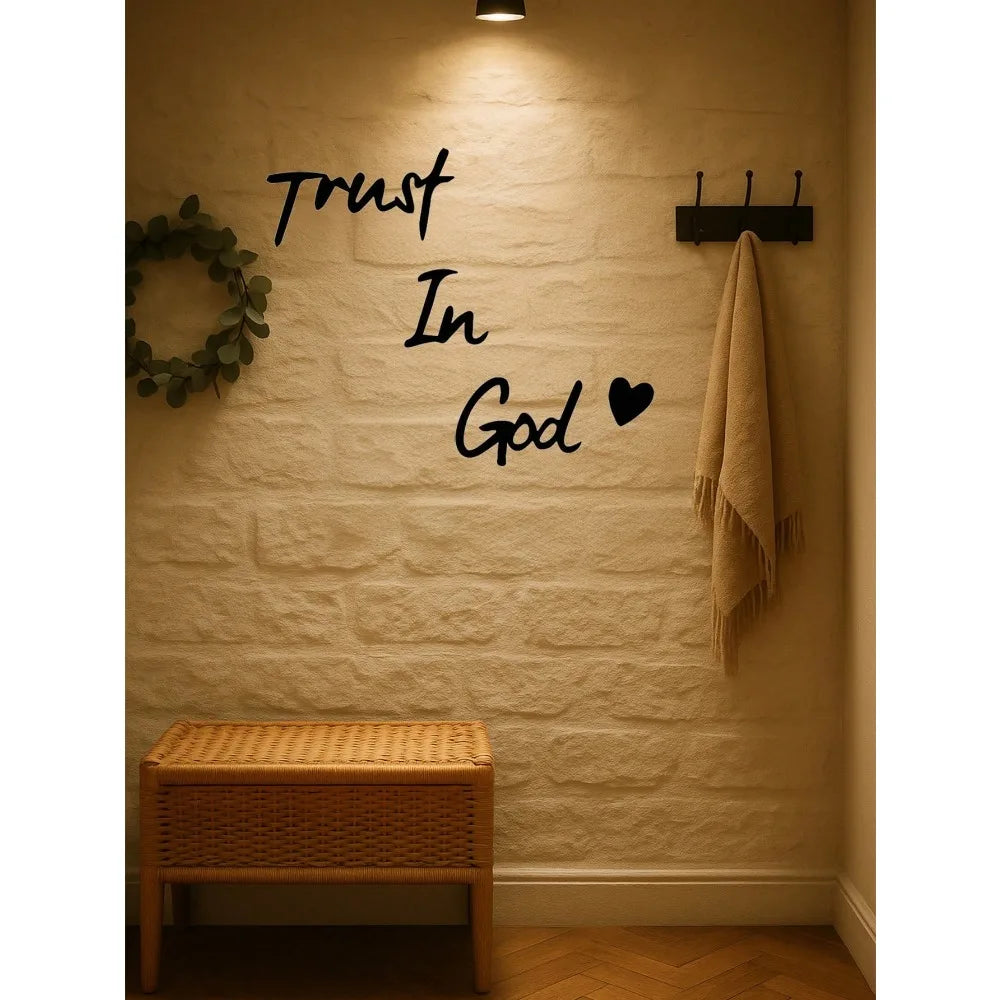 3pc Inspiring "Trust In God" Metal Decor - Christian Faith Wall Art, Novelty Housewarming Gift 2024/2025