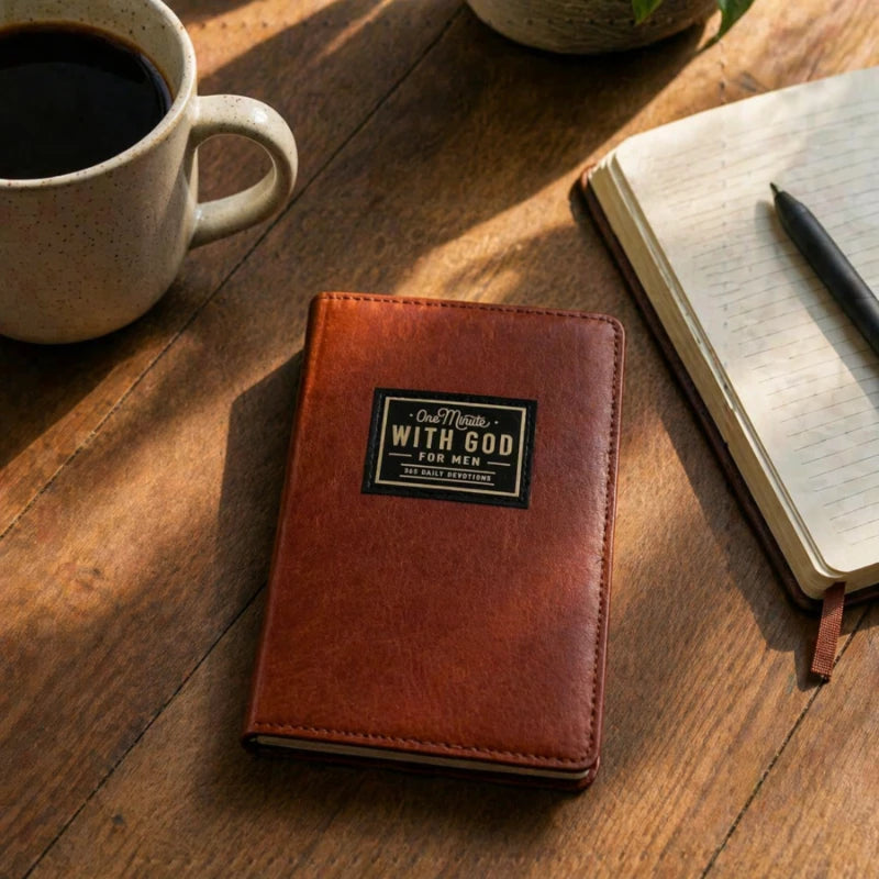 One Minute with God for Men Leather Prayer Journal 365 Daily Devotions Bible Study Diary Christian Gift