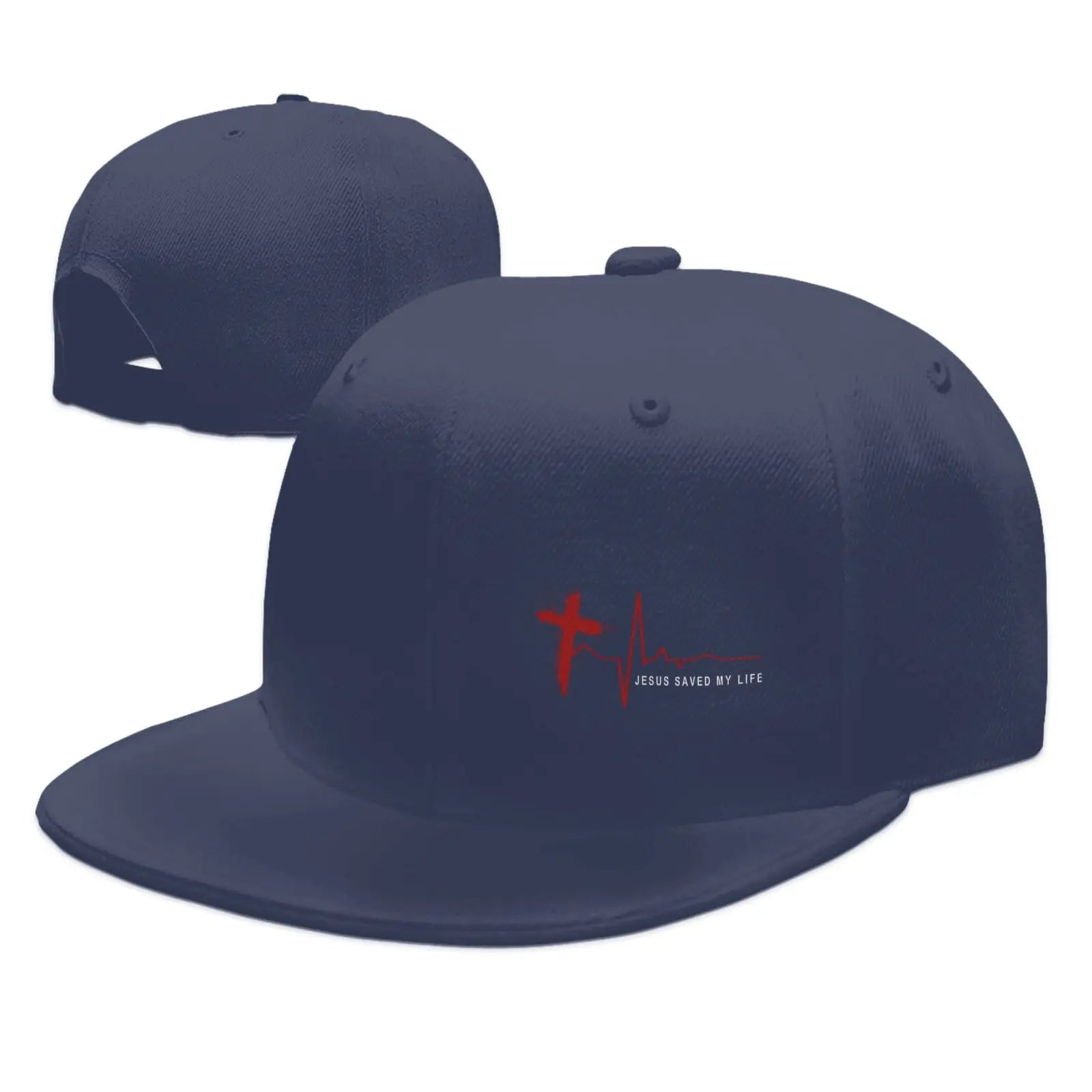 Christian Jesus Saved My Life Cross Snapback Hats for Men Baseball Cap Adjustable Flat Bill Trucker Dad Gift,Husband,Boy Friend