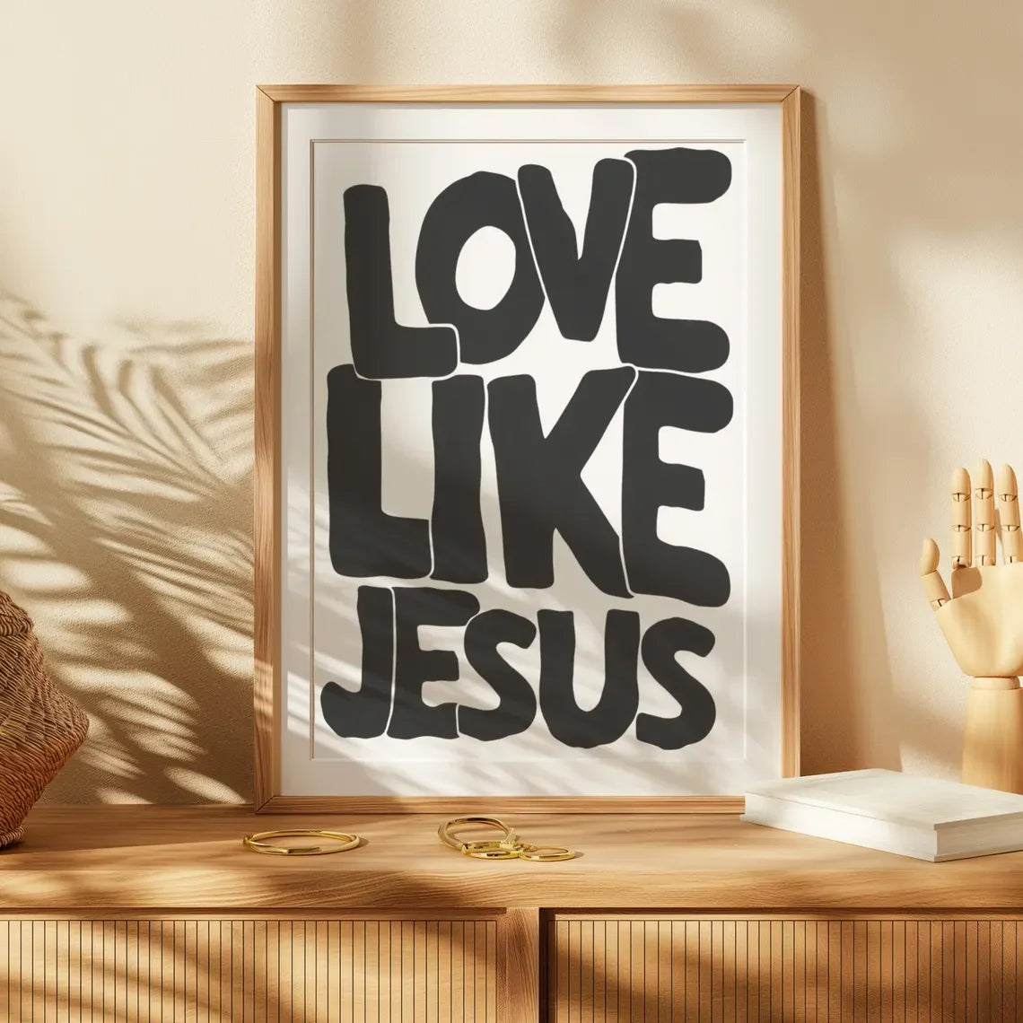 Modern Christian Wall Decor, Love Like Jesus Christian Poster Retro Christian WallArt, Christian Gifts Digital Art, Printable de