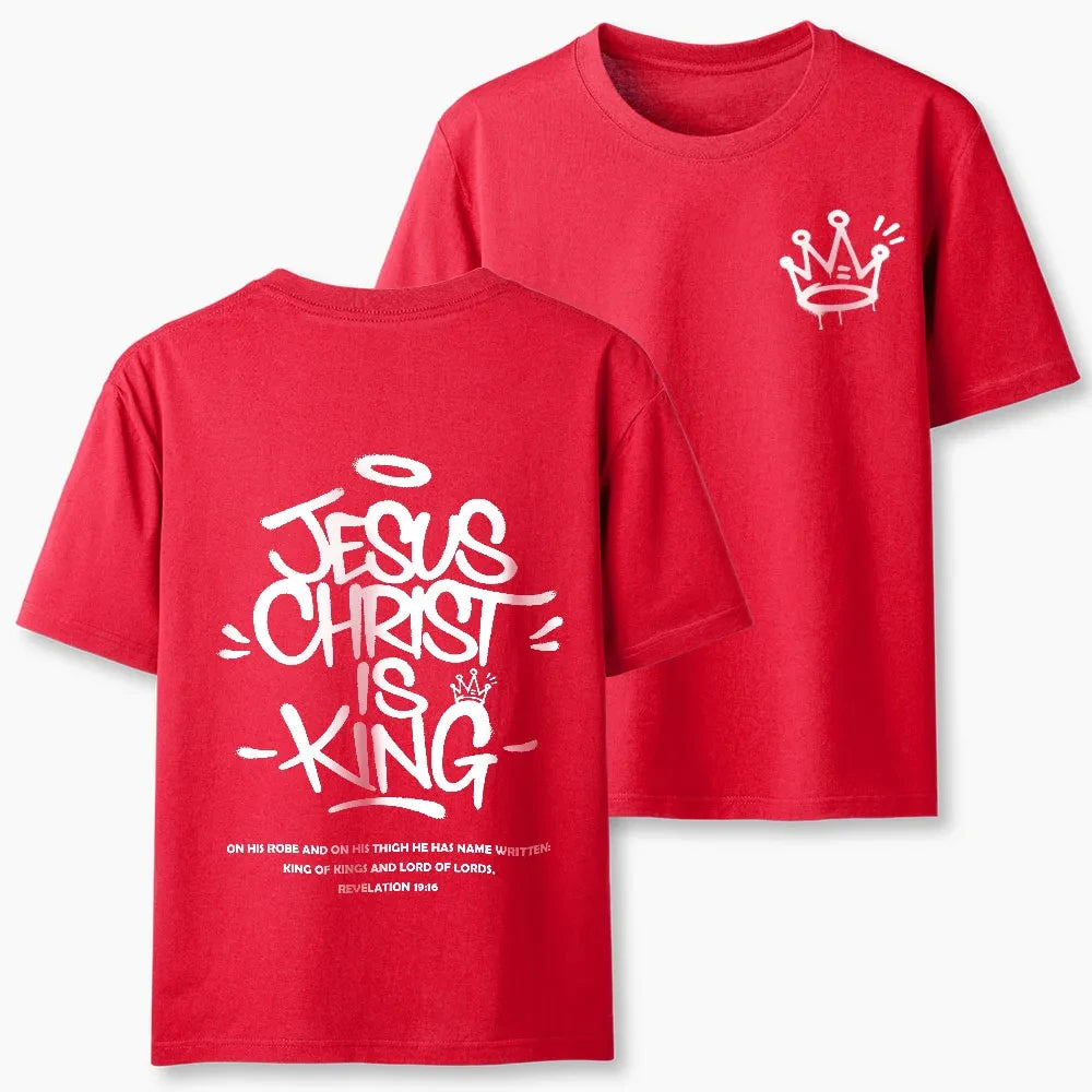 2026 New Style Jesus Christ Is King Christian High-quality Casual Breathable T-shirt for Both Men's Clothing Women Summer TShirt