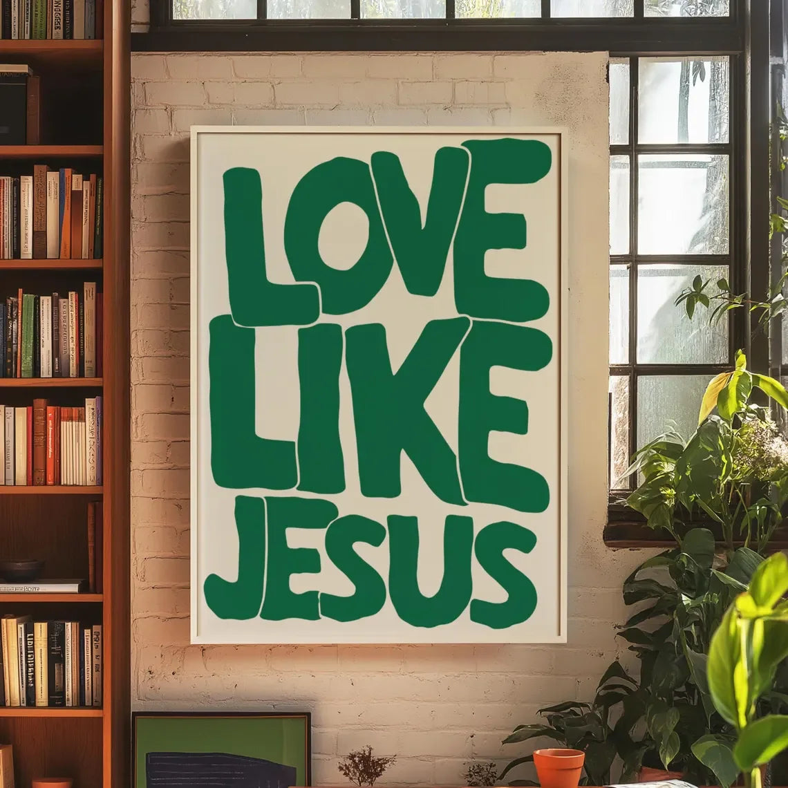 Modern Christian Wall Decor, Love Like Jesus Christian Poster Retro Christian WallArt, Christian Gifts Digital Art, Printable de