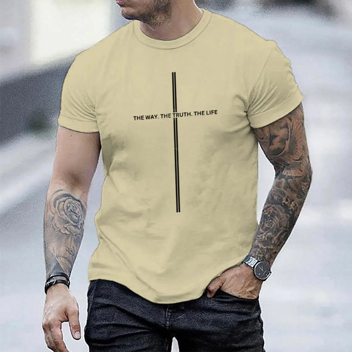 Christianity Jesus Men Women T-Shirts The Way The Truth The Life Luminous Style T-Shirt Unisex Bible Verses Christian Gift Tee