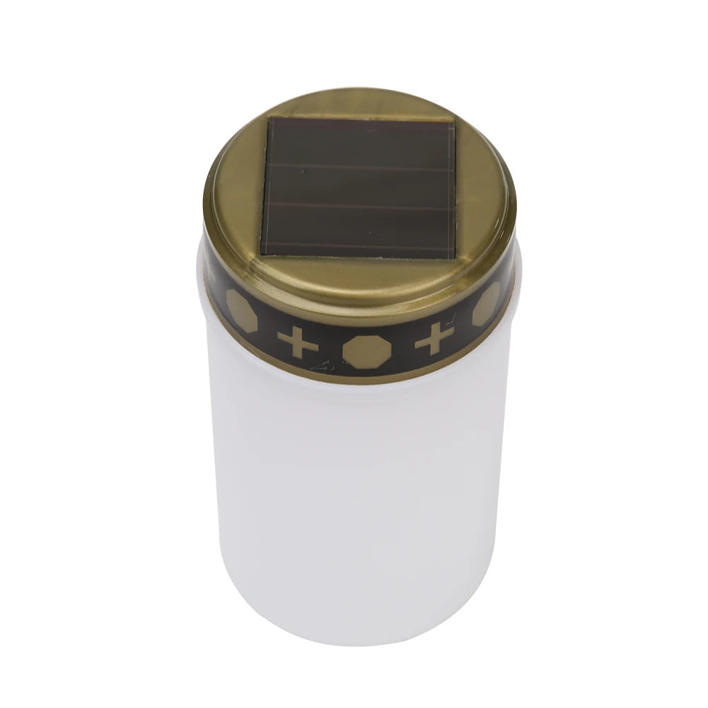 Cemetery Ritual Electronic LED Candle Lamp Flameless Solar Energy Decorative Tea Light Solar Powered Candle Light